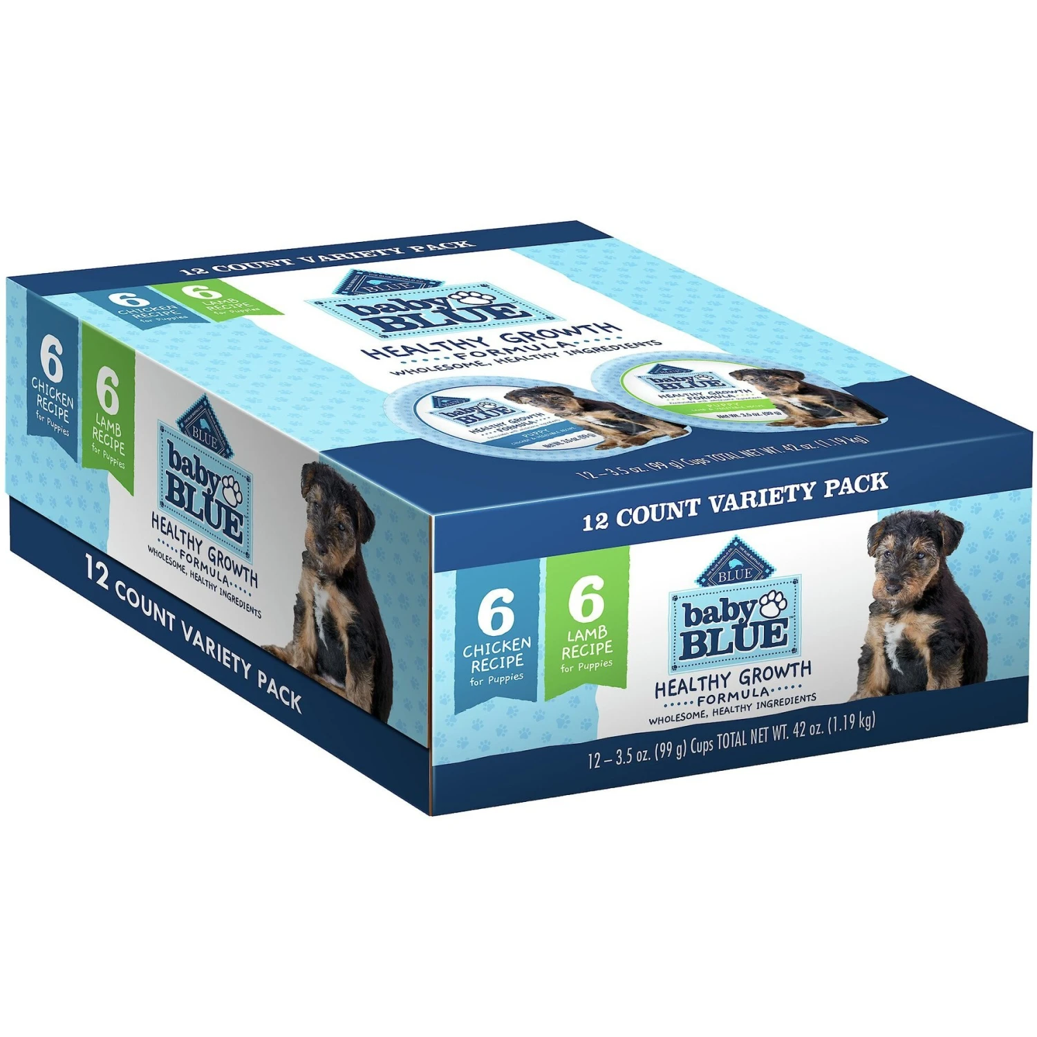 Blue Buffalo Baby Blue Natural Chicken, Lamb & Vegetable Recipe Variety Pack Puppy Wet Food, 3.5-oz Cans, Case Of 12 1 Blue Buffalo Baby Blue Natural Chicken, Lamb & Vegetable Recipe Variety Pack Puppy Wet Food, 3.5-oz Cans, Case Of 12