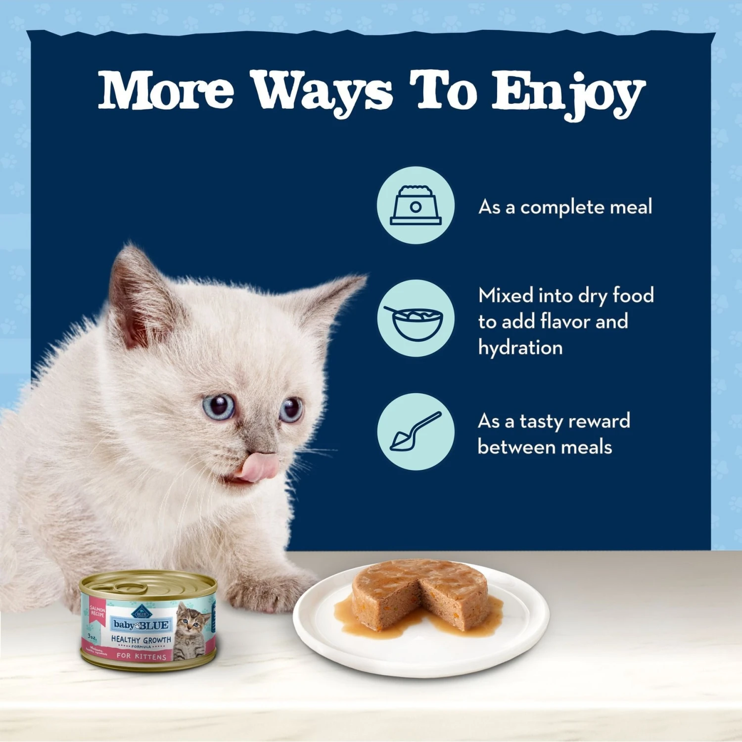 Blue Buffalo Baby Blue Healthy Growth Formula Grain-Free High Protein Salmon Recipe Kitten Wet Food, 3-oz Cans, Case Of 24 7 Blue Buffalo Baby Blue Healthy Growth Formula Grain-Free High Protein Salmon Recipe Kitten Wet Food, 3-oz Cans, Case Of 24 - Image 7