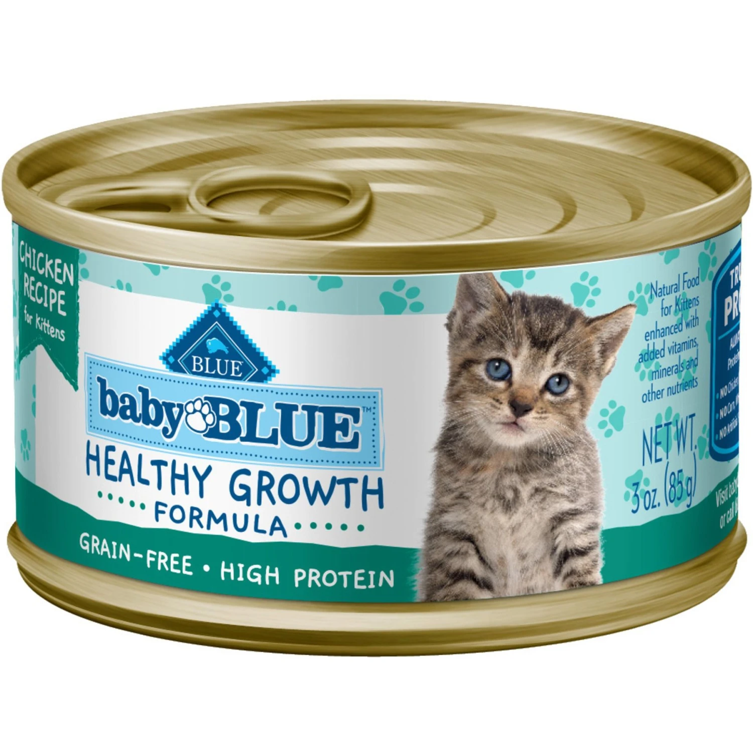 Blue Buffalo Baby Blue Healthy Growth Formula Grain-Free High Protein Chicken Recipe Kitten Wet Food, 3-oz Cans, Case Of 24 1 Blue Buffalo Baby Blue Healthy Growth Formula Grain-Free High Protein Chicken Recipe Kitten Wet Food, 3-oz Cans, Case Of 24