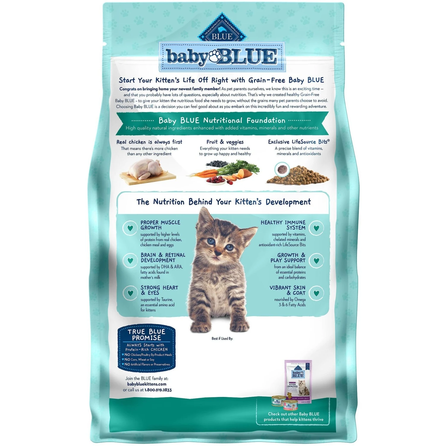 Blue Buffalo Baby Blue Healthy Growth Formula Grain-Free High Protein Chicken & Pea Recipe Kitten Dry Food & Blue Buffalo Baby Blue Healthy Growth Formula Grain-Free High Protein Variety Pack Kitten Wet Food, 3-oz Can, Case Of 6 7 Blue Buffalo Baby Blue Healthy Growth Formula Grain-Free High Protein Chicken & Pea Recipe Kitten Dry Food & Blue Buffalo Baby Blue Healthy Growth Formula Grain-Free High Protein Variety Pack Kitten Wet Food, 3-oz Can, Case Of 6 - Image 7