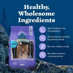 Blue Buffalo Wilderness High Protein Natural Grain-Free Chicken Kitten Dry Cat Food -Blue Buffalo 51555 PT5. AC SS1800 V1689355800