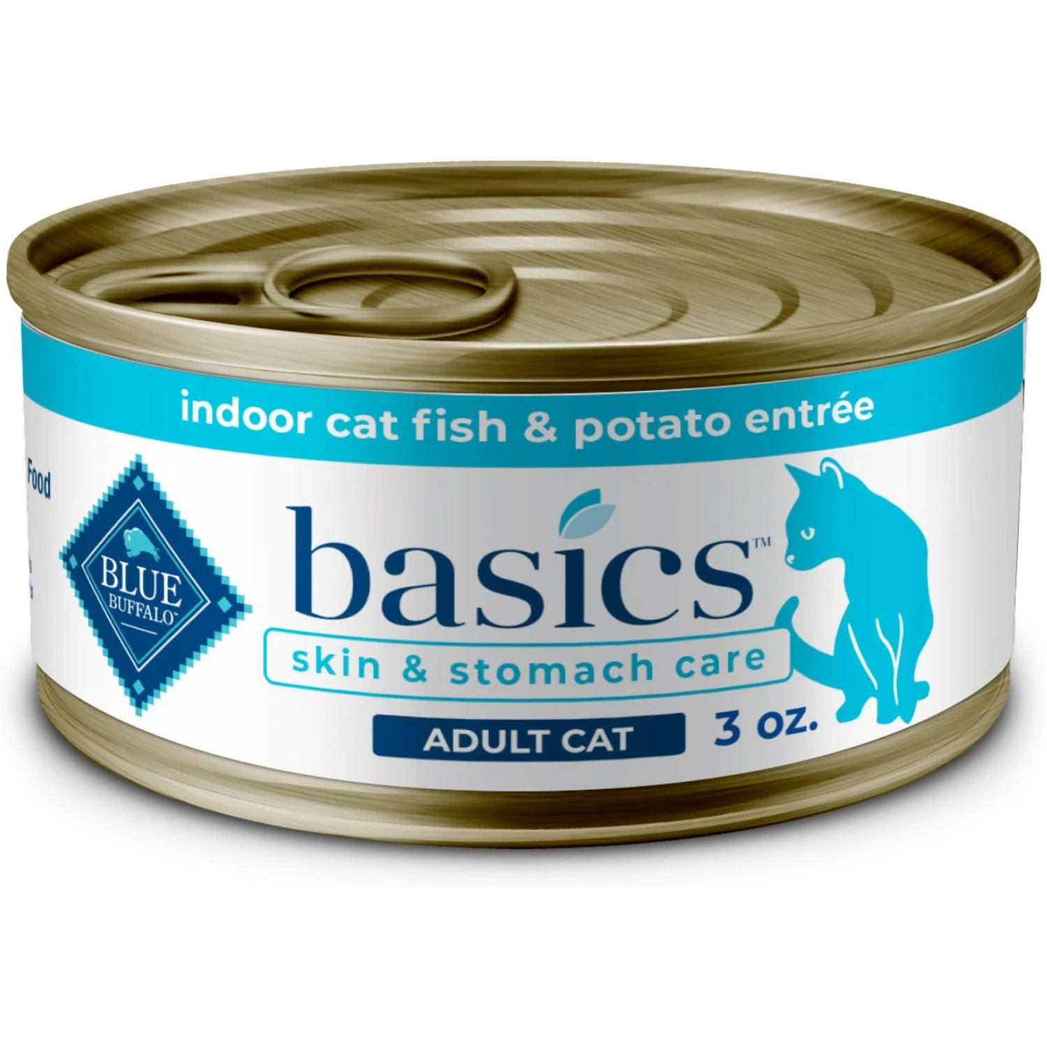 Blue Buffalo Basics Skin & Stomach Care Grain-Free Fish & Potato Entree Indoor Adult Canned Cat Food 1 Blue Buffalo Basics Skin & Stomach Care Grain-Free Fish & Potato Entree Indoor Adult Canned Cat Food