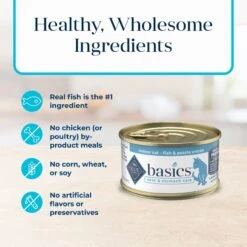 Blue Buffalo Basics Skin & Stomach Care Grain-Free Fish & Potato Entree Indoor Adult Canned Cat Food 14 Blue Buffalo Basics Skin & Stomach Care Grain-Free Fish & Potato Entree Indoor Adult Canned Cat Food -Blue Buffalo 51733 PT5. AC SS1800 V1646282829