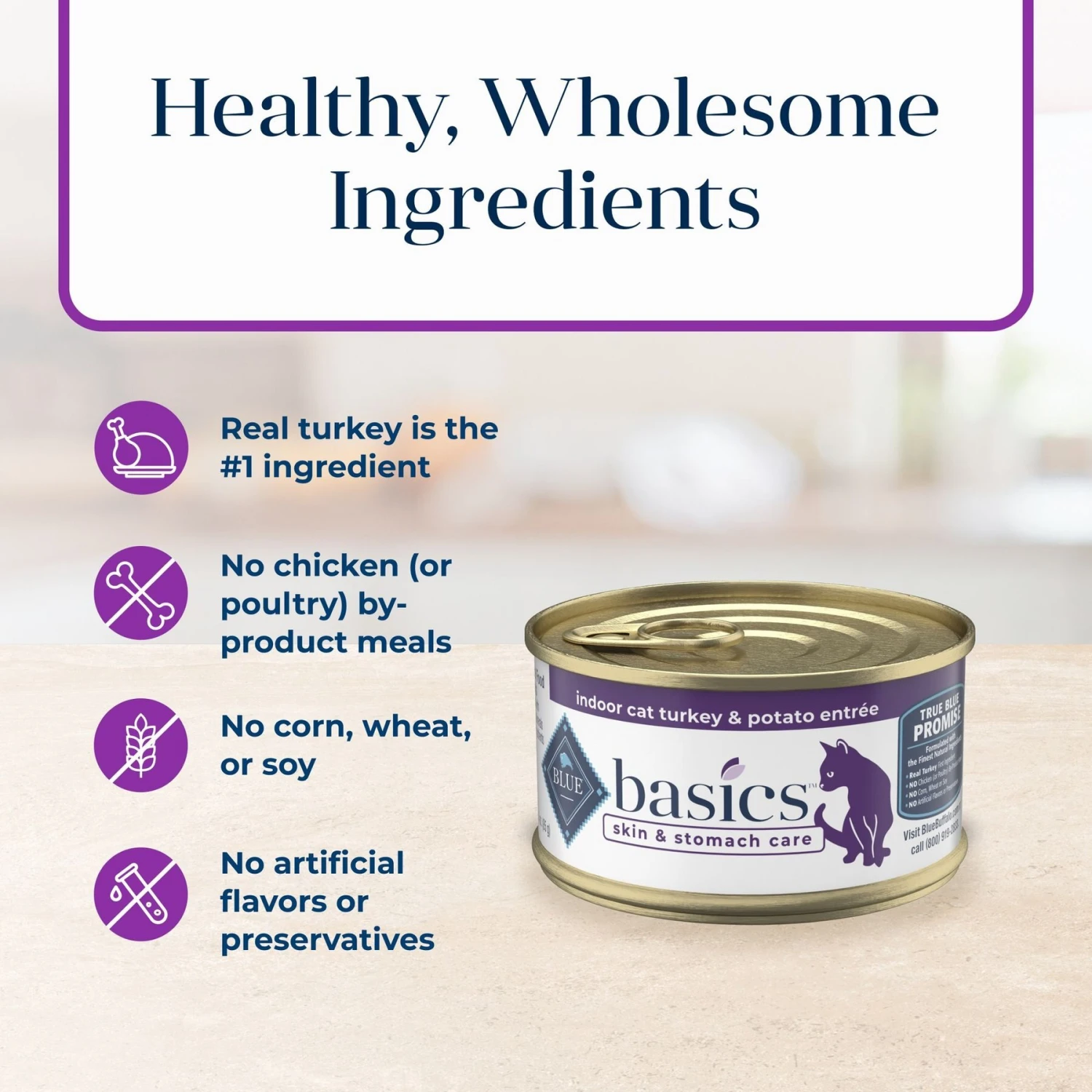 Blue Buffalo Basics Skin & Stomach Care Grain-Free Turkey & Potato Entree Indoor Adult Canned Cat Food 6 Blue Buffalo Basics Skin & Stomach Care Grain-Free Turkey & Potato Entree Indoor Adult Canned Cat Food - Image 6