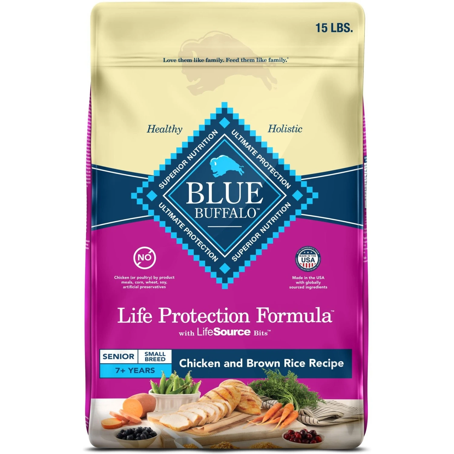 Blue Buffalo Life Protection Formula Small Breed Senior Chicken & Brown Rice Recipe Dry Dog Food 1 Blue Buffalo Life Protection Formula Small Breed Senior Chicken & Brown Rice Recipe Dry Dog Food