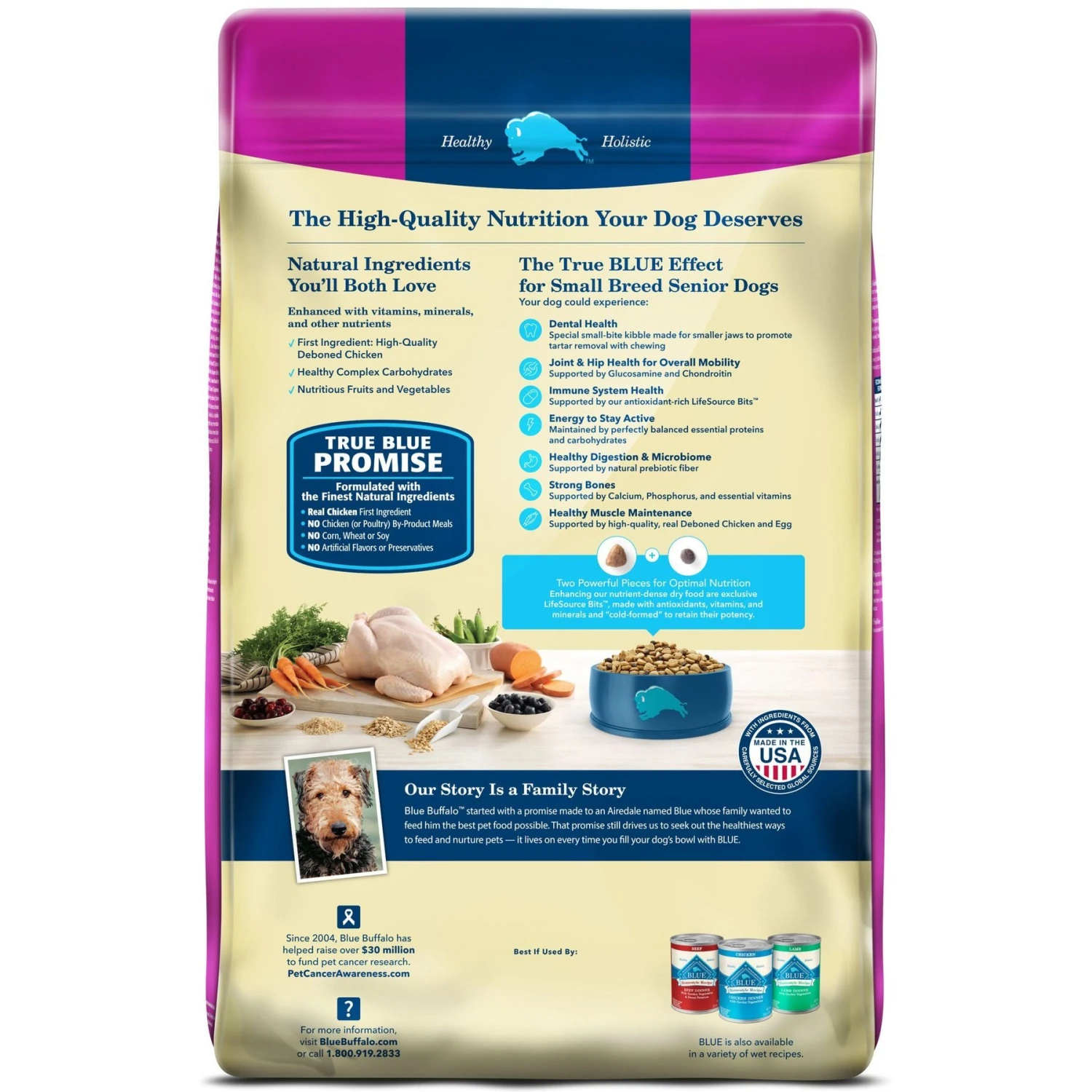 Blue Buffalo Life Protection Formula Small Breed Senior Chicken & Brown Rice Recipe Dry Dog Food 2 Blue Buffalo Life Protection Formula Small Breed Senior Chicken & Brown Rice Recipe Dry Dog Food - Image 2