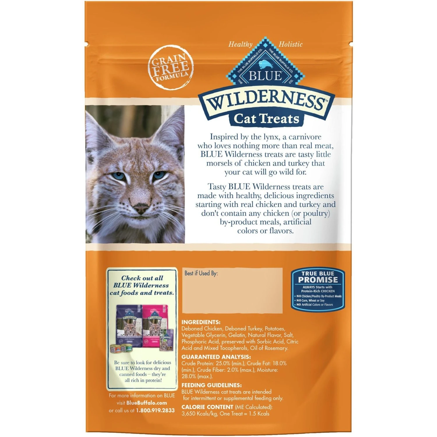 Blue Buffalo Wilderness Chicken & Turkey Grain-Free Cat Treats 2 Blue Buffalo Wilderness Chicken & Turkey Grain-Free Cat Treats - Image 2