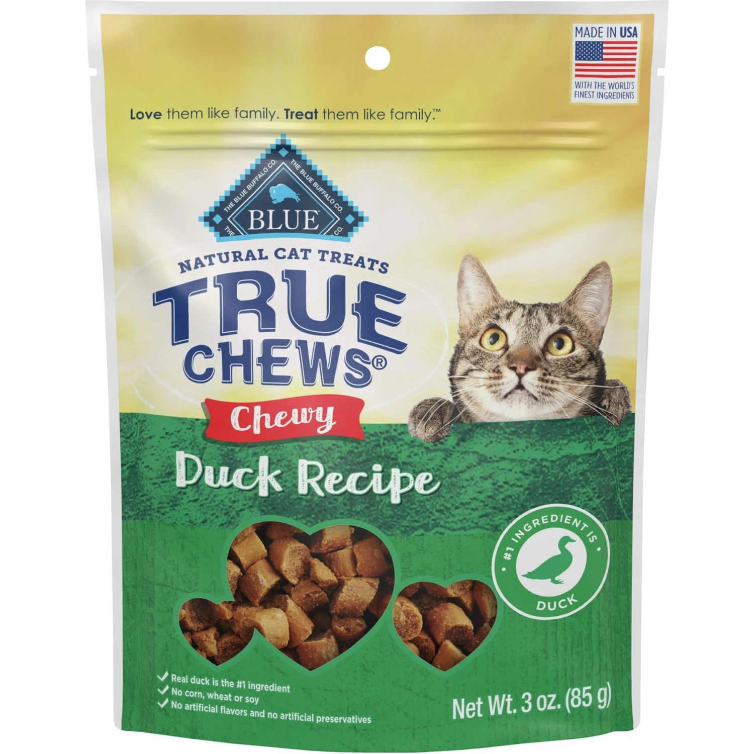 Blue Buffalo True Chews Natural Chewy Duck Cat Treats 1 Blue Buffalo True Chews Natural Chewy Duck Cat Treats