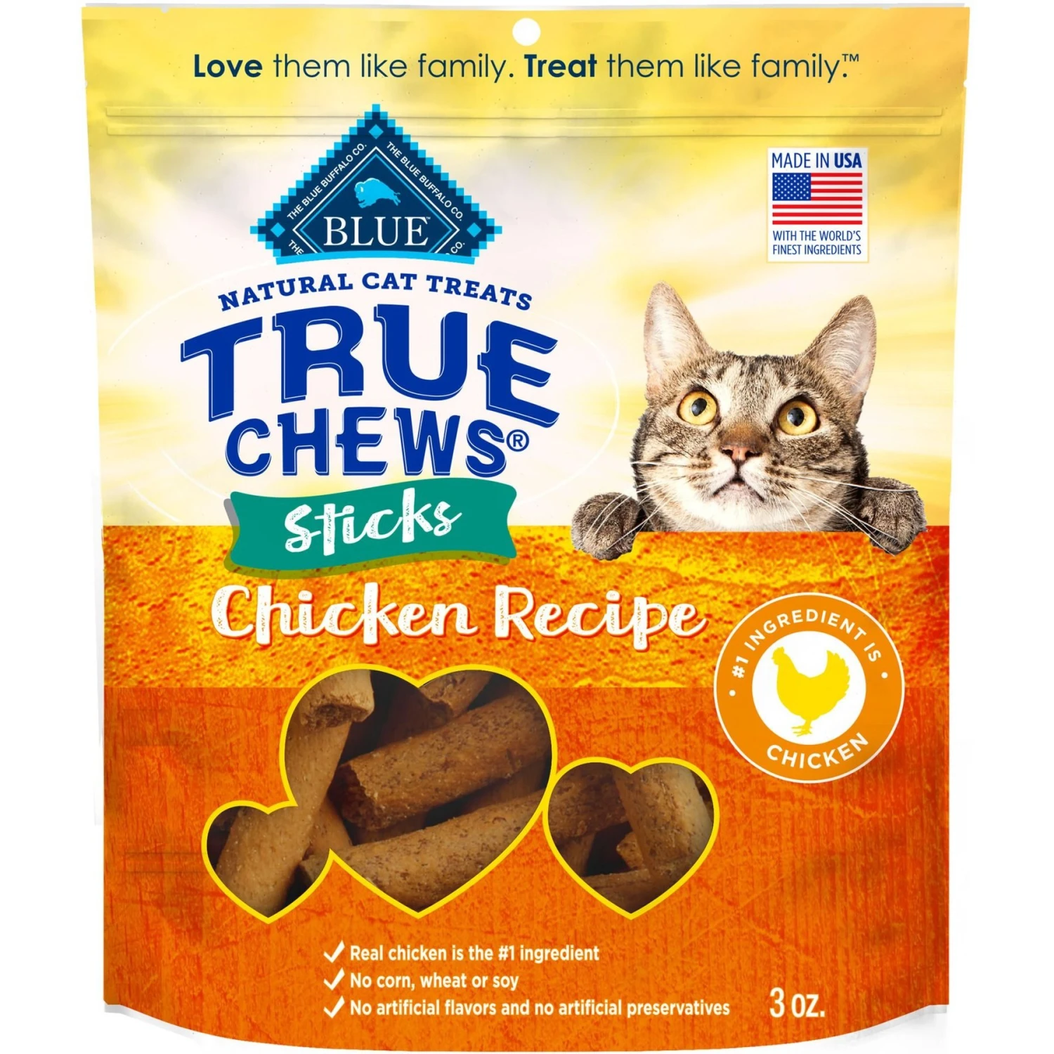 Blue Buffalo True Chews Sticks Natural Chicken Cat Treats 1 Blue Buffalo True Chews Sticks Natural Chicken Cat Treats