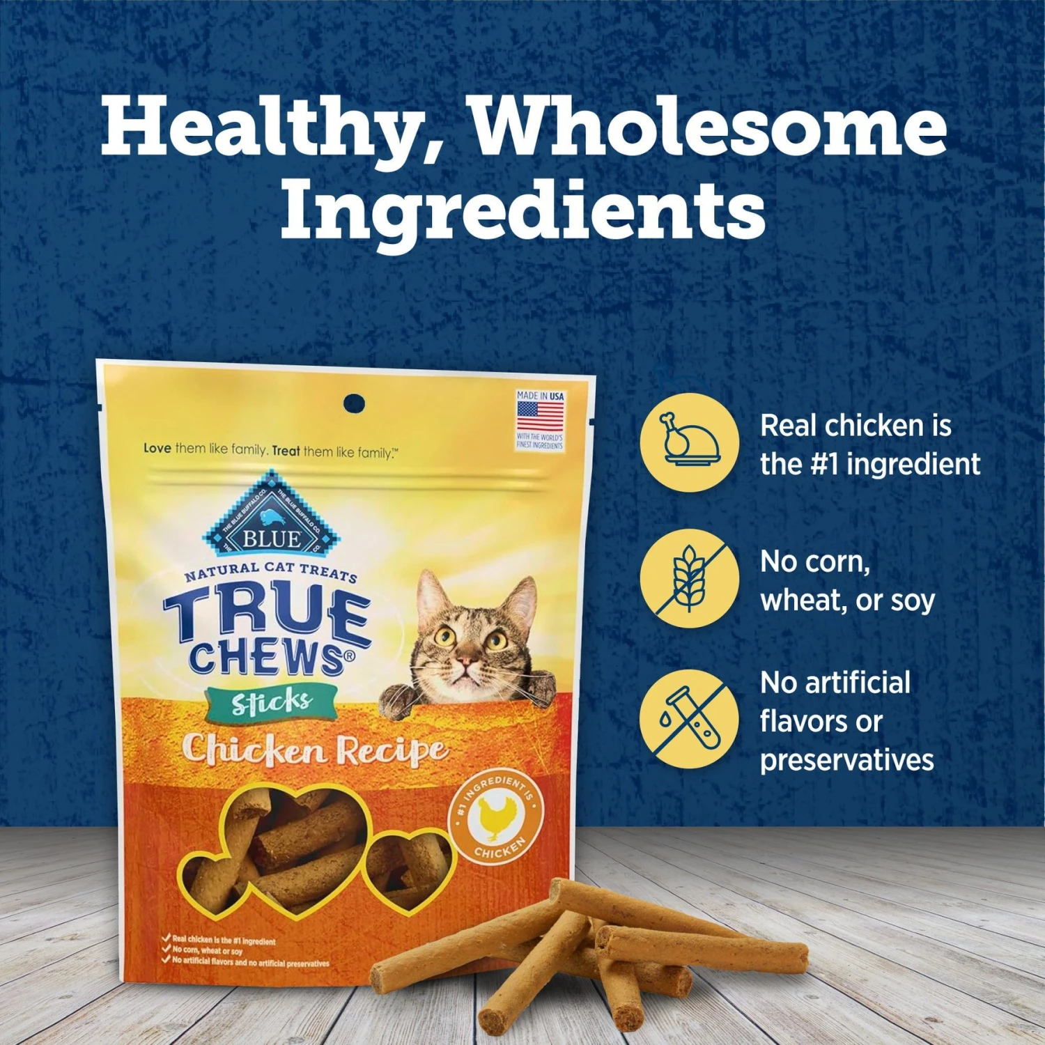 Blue Buffalo True Chews Sticks Natural Chicken Cat Treats 7 Blue Buffalo True Chews Sticks Natural Chicken Cat Treats - Image 7