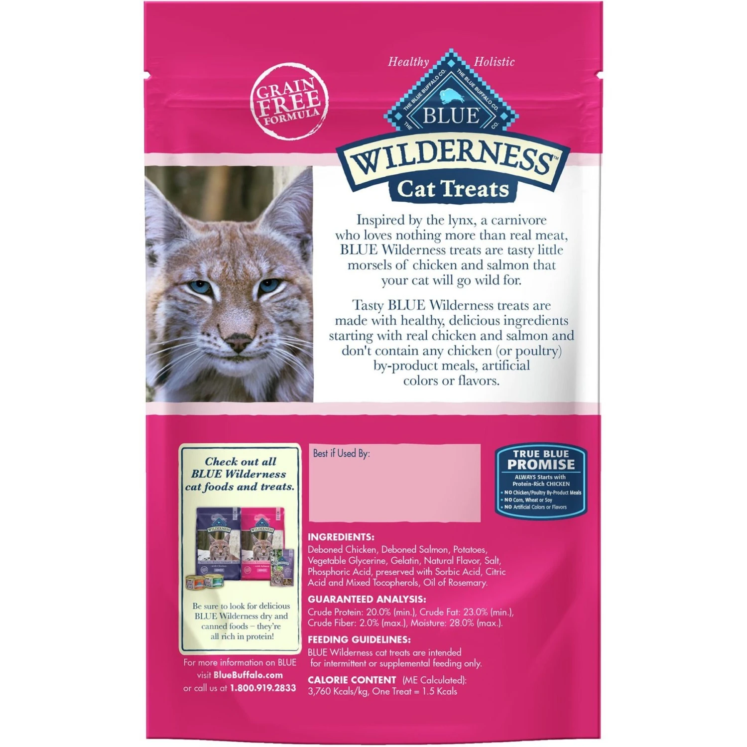 Blue Buffalo Wilderness Chicken & Salmon Grain-Free Cat Treats 2 Blue Buffalo Wilderness Chicken & Salmon Grain-Free Cat Treats - Image 2