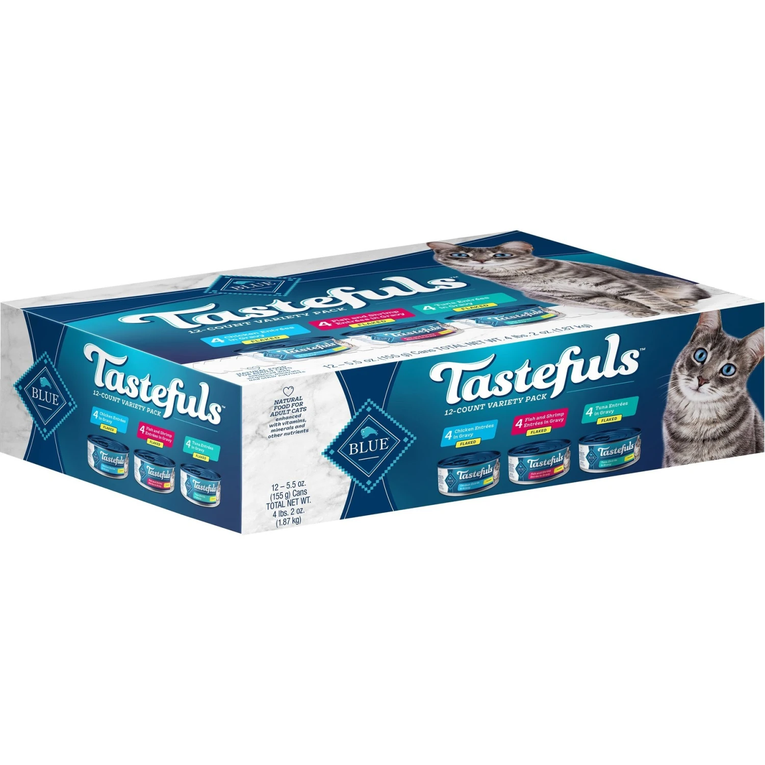 Blue Buffalo Tastefuls Chicken, Turkey & Chicken & Ocean Fish & Tuna Entrées Variety Pack Pate Wet Cat Food, 5.5-oz Can, Case Of 12 & Blue Buffalo Tastefuls Tuna, Chicken, Fish & Shrimp Entrées Variety Pack Flaked Wet Cat Food 6 Blue Buffalo Tastefuls Chicken, Turkey & Chicken & Ocean Fish & Tuna Entrées Variety Pack Pate Wet Cat Food, 5.5-oz Can, Case Of 12 & Blue Buffalo Tastefuls Tuna, Chicken, Fish & Shrimp Entrées Variety Pack Flaked Wet Cat Food - Image 6