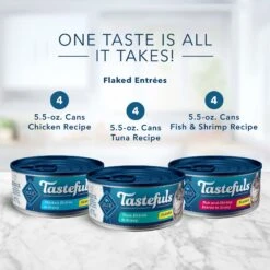 Blue Buffalo Tastefuls Chicken, Turkey & Chicken & Ocean Fish & Tuna Entrées Variety Pack Pate Wet Cat Food, 5.5-oz Can, Case Of 12 & Blue Buffalo Tastefuls Tuna, Chicken, Fish & Shrimp Entrées Variety Pack Flaked Wet Cat Food 16 Blue Buffalo Tastefuls Chicken, Turkey & Chicken & Ocean Fish & Tuna Entrées Variety Pack Pate Wet Cat Food, 5.5-oz Can, Case Of 12 & Blue Buffalo Tastefuls Tuna, Chicken, Fish & Shrimp Entrées Variety Pack Flaked Wet Cat Food -Blue Buffalo 662598 PT7. AC SS1800 V1667331281