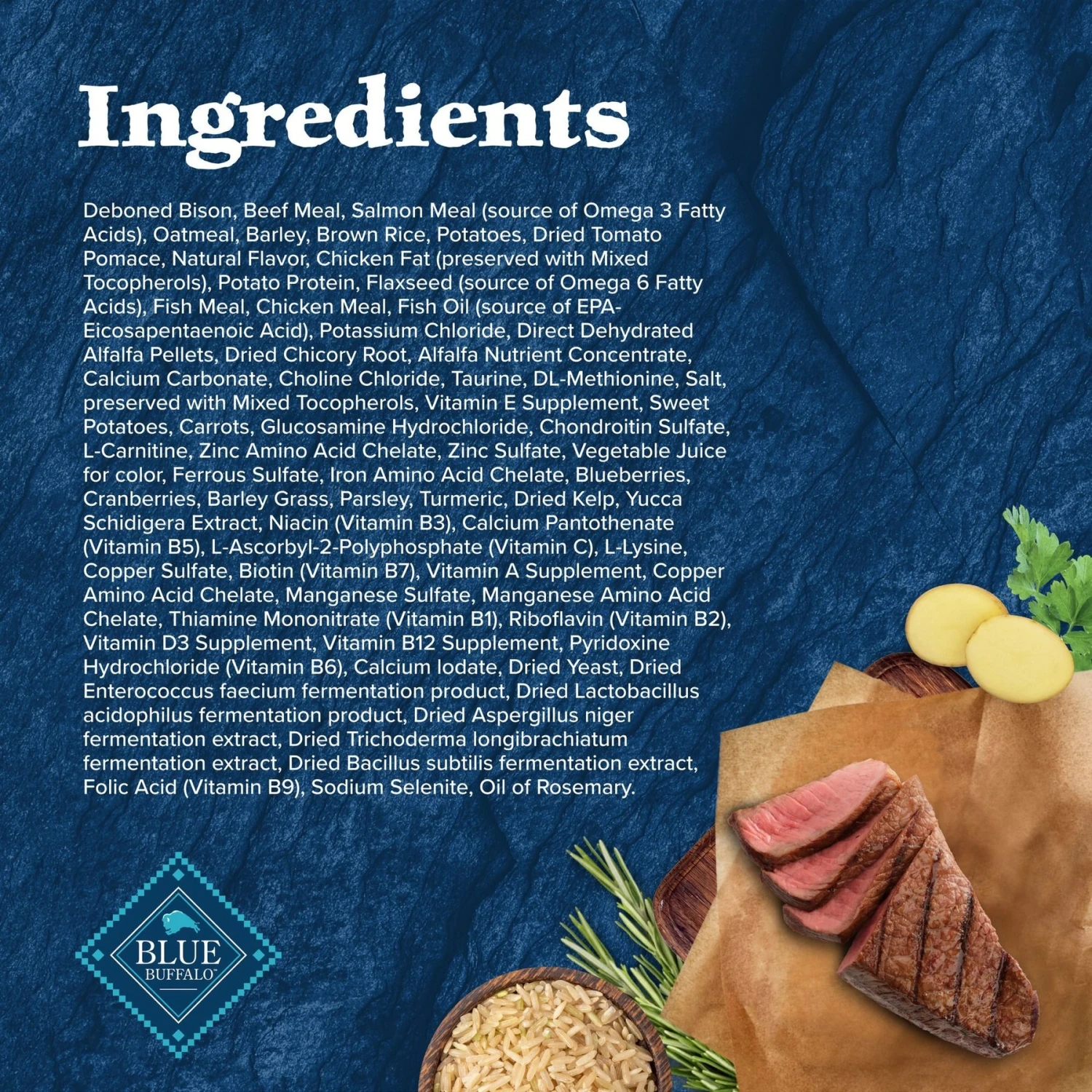 Blue Buffalo Wilderness Rocky Mountain Recipe Large Breed Adult High Protein Natural Bison & Grain Dry Dog Food, 28-lb Bag 5 Blue Buffalo Wilderness Rocky Mountain Recipe Large Breed Adult High Protein Natural Bison & Grain Dry Dog Food, 28-lb Bag - Image 5