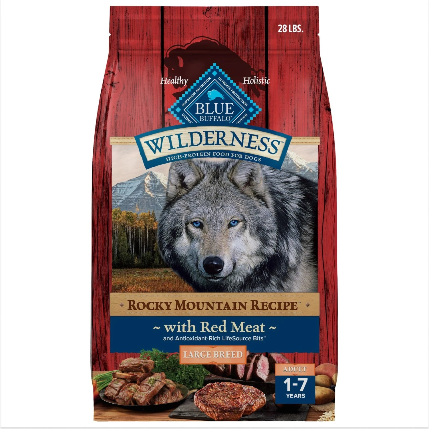 Blue Buffalo Wilderness Rocky Mountain Recipe Large Breed Adult High Protein Natural Red Meat & Grain Dry Dog Food 1 Blue Buffalo Wilderness Rocky Mountain Recipe Large Breed Adult High Protein Natural Red Meat & Grain Dry Dog Food