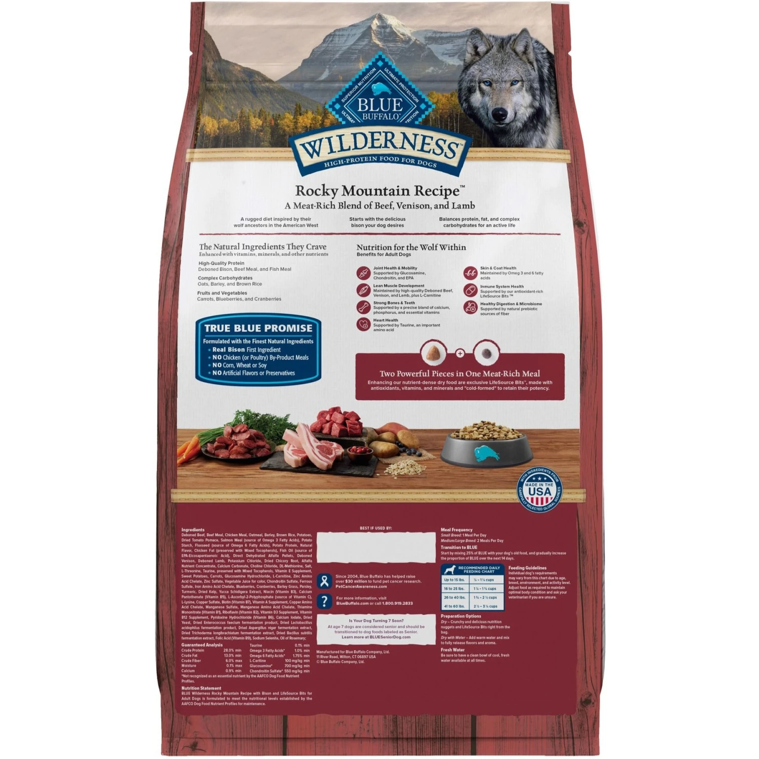Blue Buffalo Wilderness Rocky Mountain Recipe Large Breed Adult High Protein Natural Red Meat & Grain Dry Dog Food 2 Blue Buffalo Wilderness Rocky Mountain Recipe Large Breed Adult High Protein Natural Red Meat & Grain Dry Dog Food - Image 2