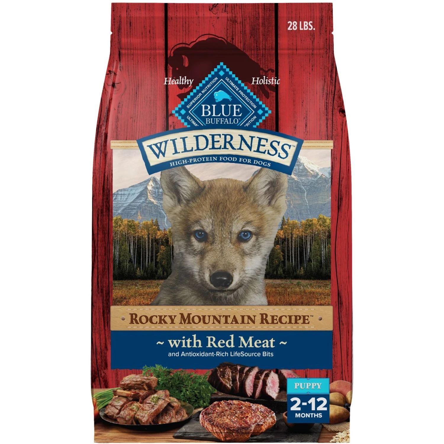 Blue Buffalo Wilderness Rocky Mountain Recipe Puppy High Protein Natural Red Meat & Grain Dry Dog Food 1 Blue Buffalo Wilderness Rocky Mountain Recipe Puppy High Protein Natural Red Meat & Grain Dry Dog Food