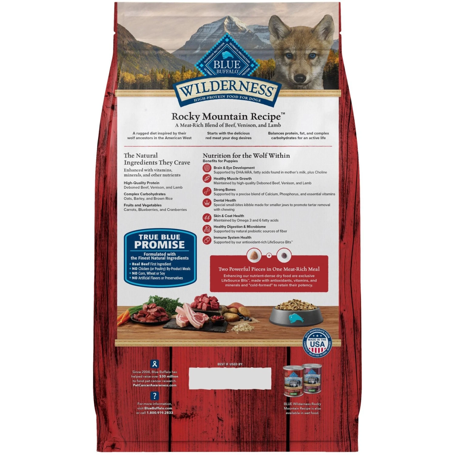 Blue Buffalo Wilderness Rocky Mountain Recipe Puppy High Protein Natural Red Meat & Grain Dry Dog Food 2 Blue Buffalo Wilderness Rocky Mountain Recipe Puppy High Protein Natural Red Meat & Grain Dry Dog Food - Image 2