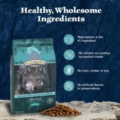 Blue Buffalo Wilderness Large Breed Adult High Protein Natural Salmon & Wholesome Grains Dry Dog Food, 28-lb Bag -Blue Buffalo 735518 PT5. AC SS1800 V1694547713