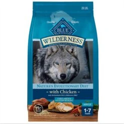 Blue Buffalo Wilderness Large Breed Healthy Weight Adult High Protein Natural Chicken & Wholesome Grains Dry Dog Food, 28-lb Bag
