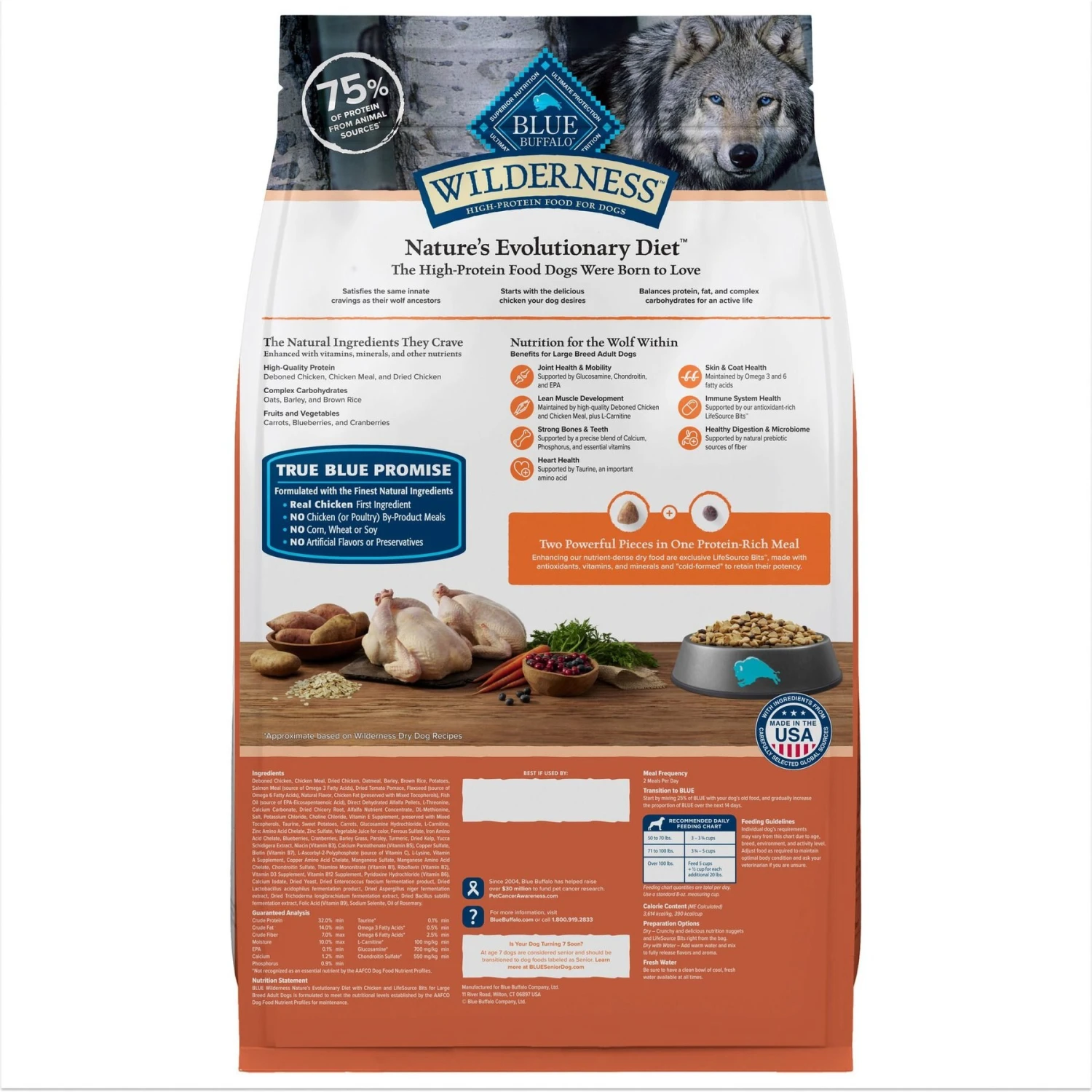 Blue Buffalo Wilderness Large Breed Adult High Protein Natural Chicken & Wholesome Grains Dry Dog Food 2 Blue Buffalo Wilderness Large Breed Adult High Protein Natural Chicken & Wholesome Grains Dry Dog Food - Image 2