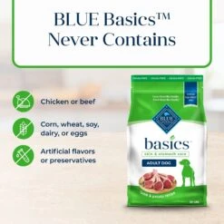 Blue Buffalo Basics Skin & Stomach Care Grain-Free Formula Lamb & Potato Recipe Adult Dry Dog Food -Blue Buffalo 75659 PT5. AC SS1800 V1646270784