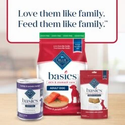 Blue Buffalo Basics Skin & Stomach Care Grain-Free Formula Salmon & Potato Recipe Adult Dry Dog Food -Blue Buffalo 75668 PT8. AC SS1800 V1646282789