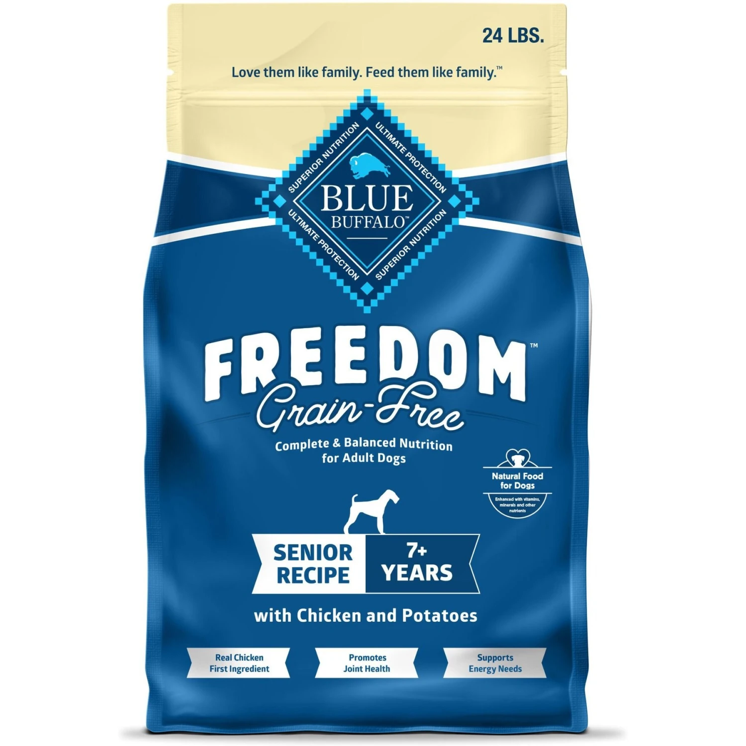 Blue Buffalo Freedom Senior Chicken Recipe Grain-Free Dry Dog Food 1 Blue Buffalo Freedom Senior Chicken Recipe Grain-Free Dry Dog Food