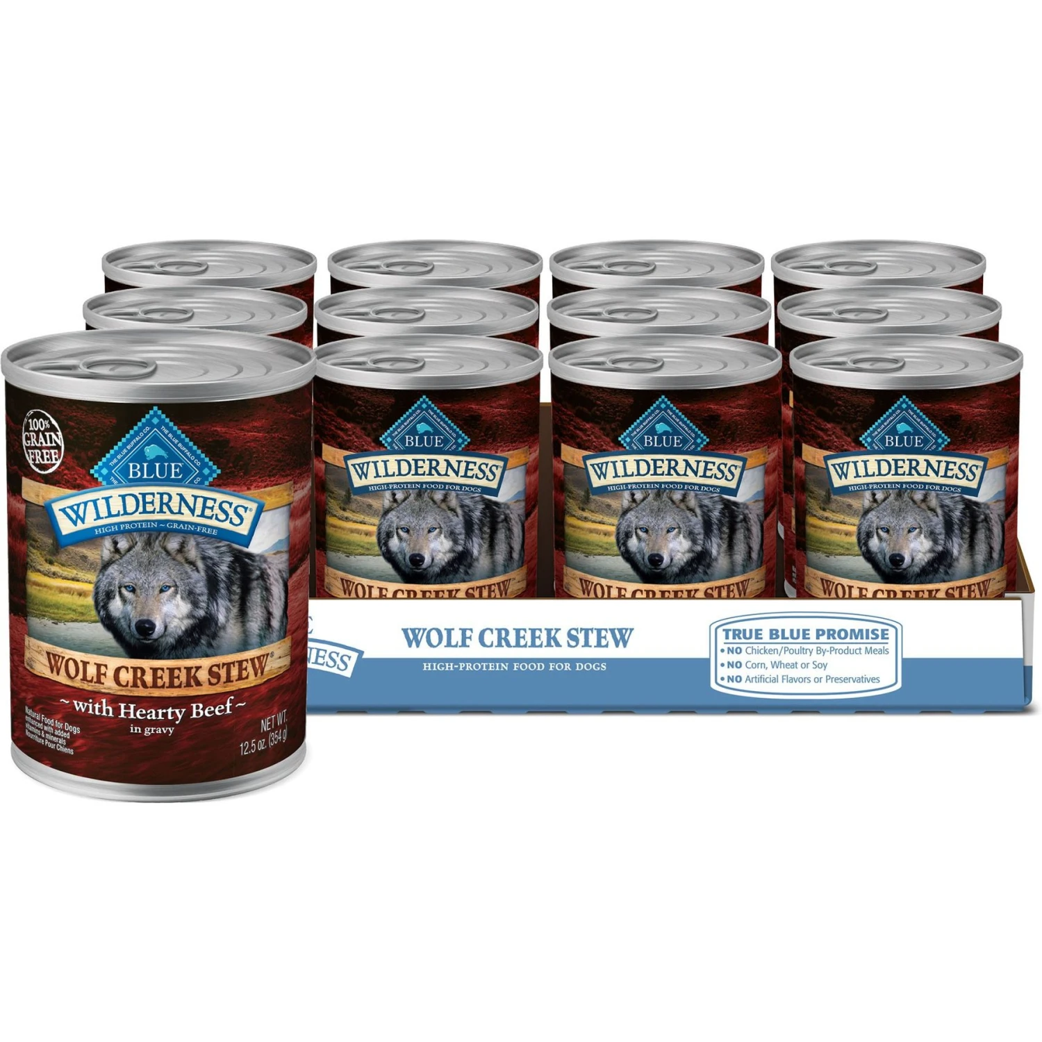 Blue Buffalo Wilderness Wolf Creek Stew Hearty Beef Stew Grain-Free Adult Canned Dog Food 1 Blue Buffalo Wilderness Wolf Creek Stew Hearty Beef Stew Grain-Free Adult Canned Dog Food