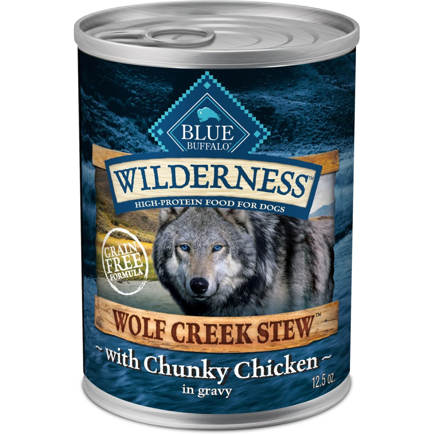 Blue Buffalo Wilderness Wolf Creek Stew Chunky Chicken Stew Grain-Free Adult Canned Dog Food 1 Blue Buffalo Wilderness Wolf Creek Stew Chunky Chicken Stew Grain-Free Adult Canned Dog Food