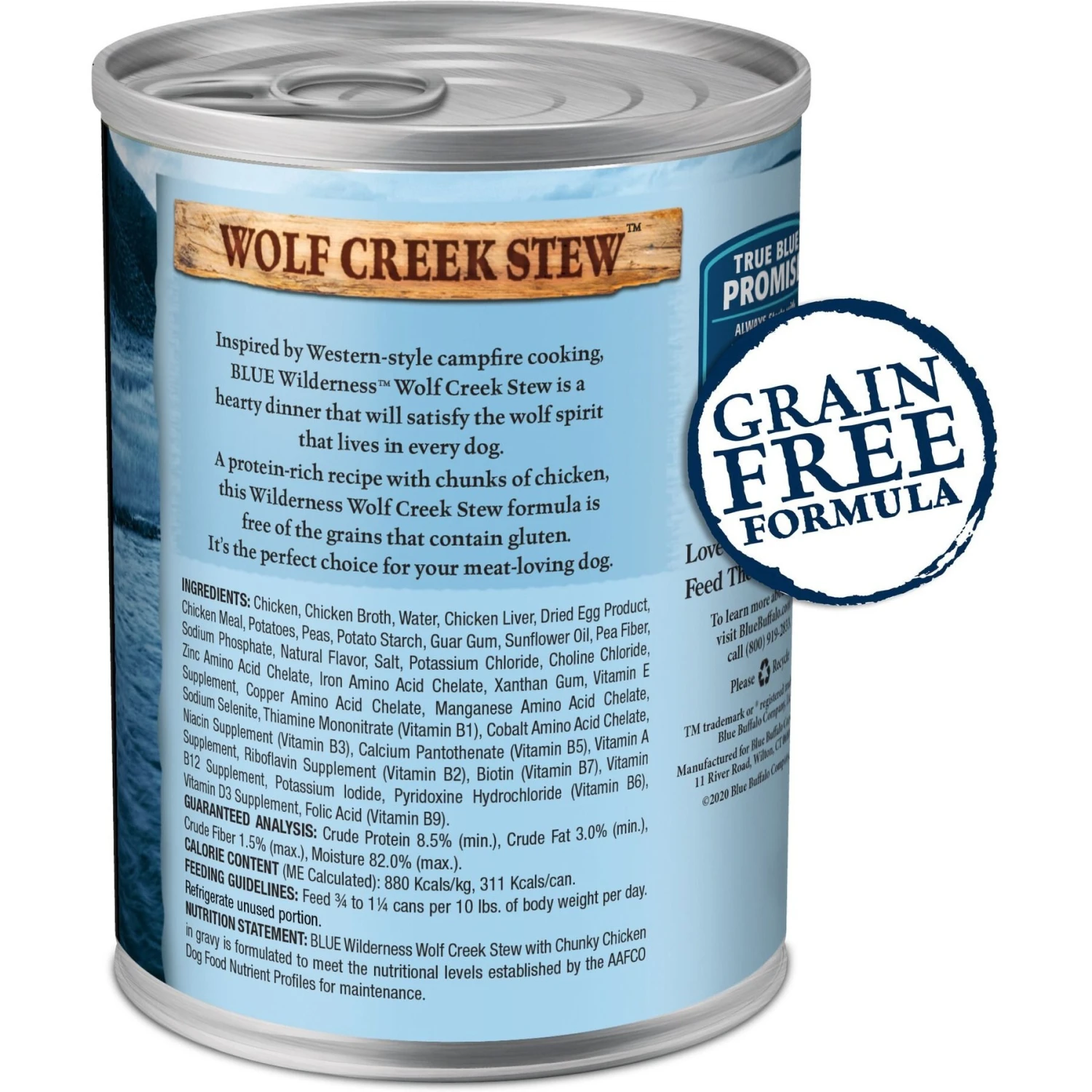 Blue Buffalo Wilderness Wolf Creek Stew Chunky Chicken Stew Grain-Free Adult Canned Dog Food 2 Blue Buffalo Wilderness Wolf Creek Stew Chunky Chicken Stew Grain-Free Adult Canned Dog Food - Image 2
