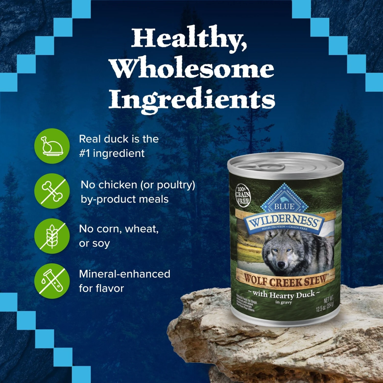 Blue Buffalo Wilderness Wolf Creek Stew Hearty Duck Stew Grain-Free Adult Canned Dog Food 6 Blue Buffalo Wilderness Wolf Creek Stew Hearty Duck Stew Grain-Free Adult Canned Dog Food - Image 6