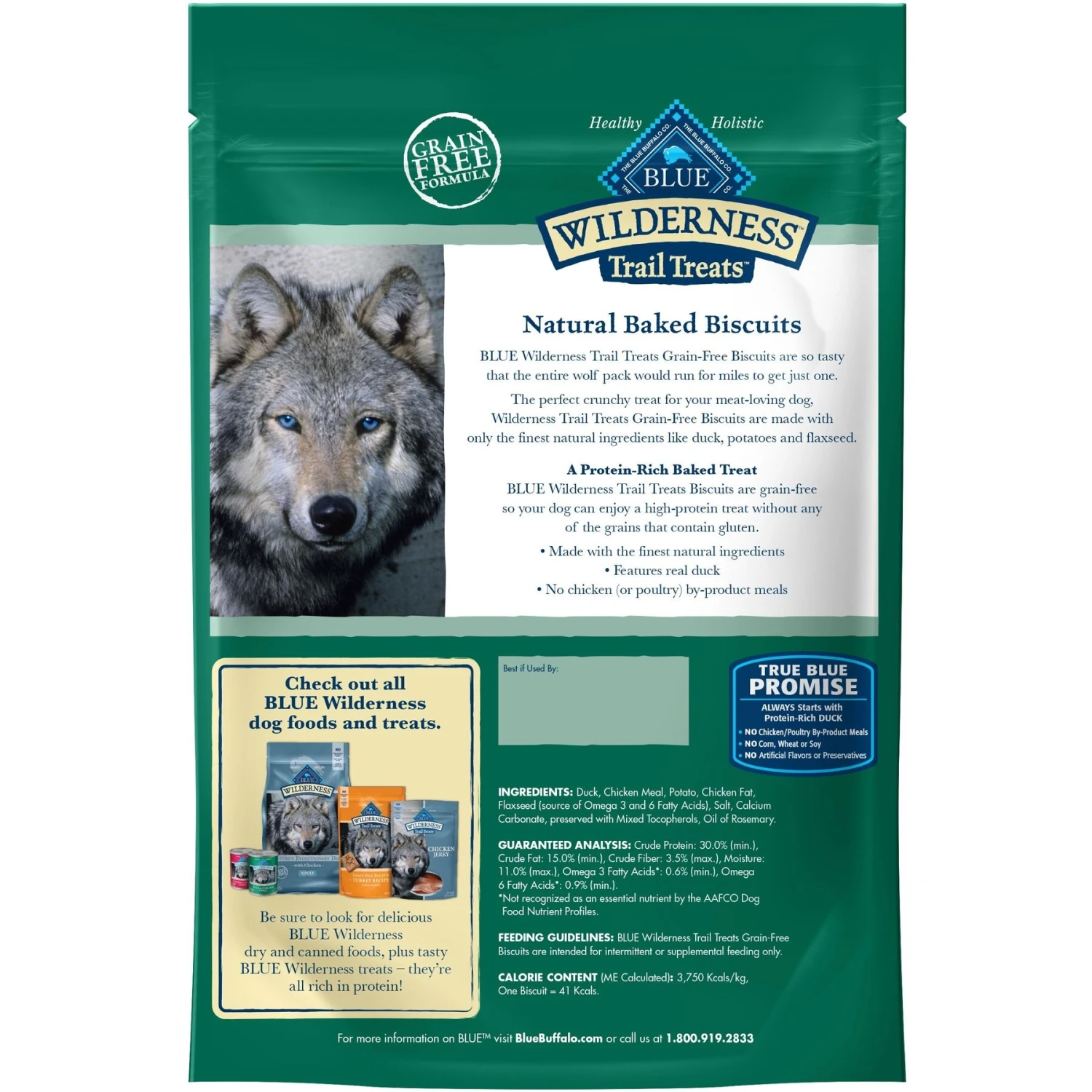 Blue Buffalo Wilderness Adult High Protein Natural Duck & Wholesome Grains Dry Dog Food & Blue Buffalo Wilderness Trail Treats Grain-Free Duck Biscuits Dog Treats 7 Blue Buffalo Wilderness Adult High Protein Natural Duck & Wholesome Grains Dry Dog Food & Blue Buffalo Wilderness Trail Treats Grain-Free Duck Biscuits Dog Treats - Image 7