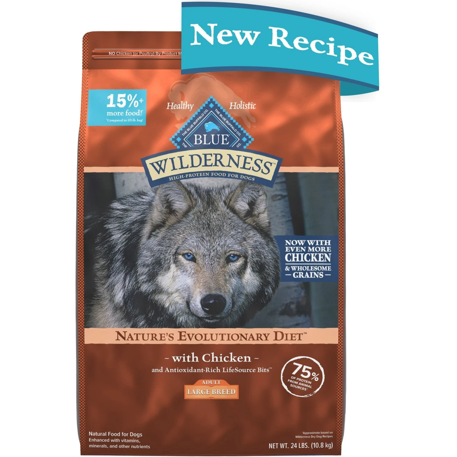 Blue Buffalo Wilderness Large Breed Adult High Protein Natural Chicken & Wholesome Grains Dry Dog Food & Blue Buffalo Wilderness Beef & Chicken Grill Grain-Free Canned Dog Food 2 Blue Buffalo Wilderness Large Breed Adult High Protein Natural Chicken & Wholesome Grains Dry Dog Food & Blue Buffalo Wilderness Beef & Chicken Grill Grain-Free Canned Dog Food - Image 2