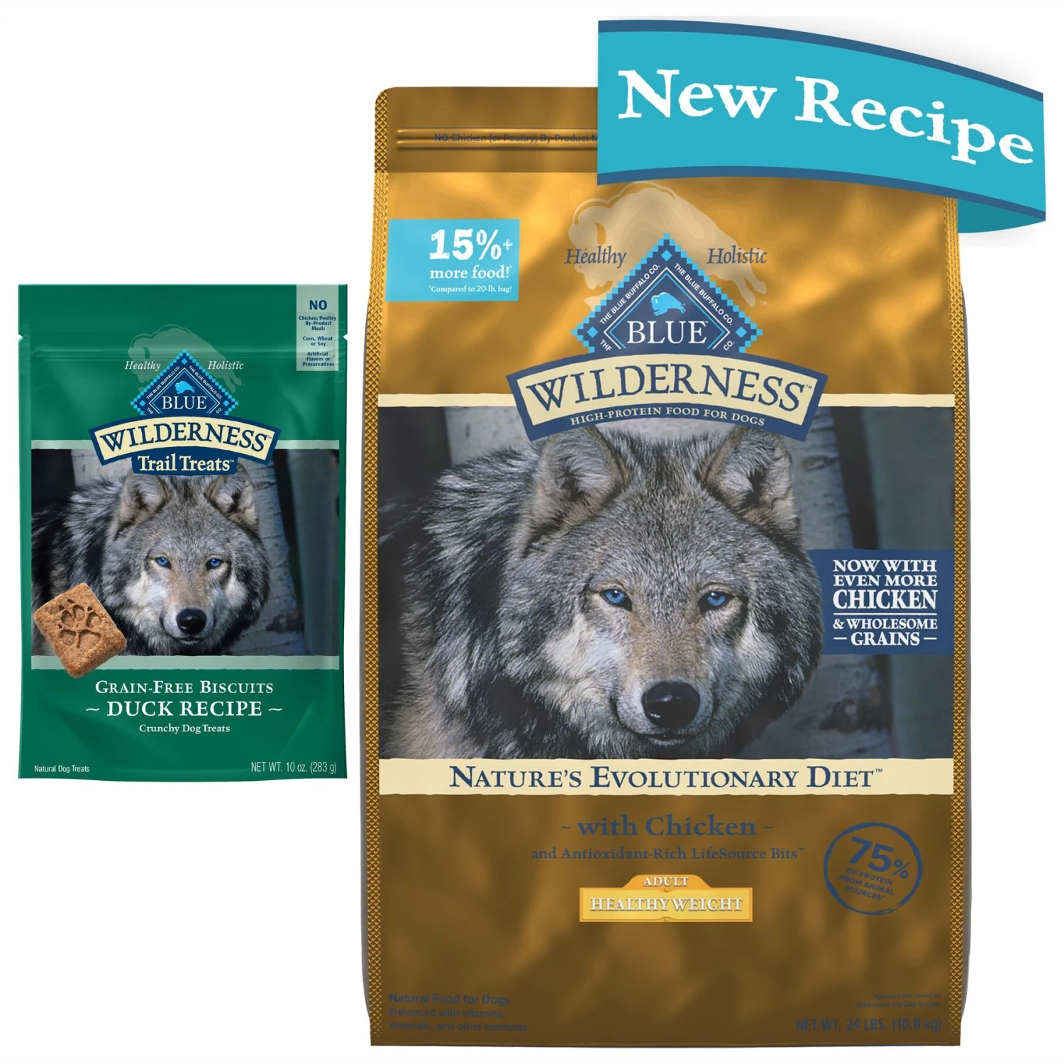 Blue Buffalo Wilderness Healthy Weight Adult High Protein Natural Chicken & Wholesome Grains Dry Dog Food & Blue Buffalo Wilderness Trail Treats Grain-Free Duck Biscuits Dog Treats 1 Blue Buffalo Wilderness Healthy Weight Adult High Protein Natural Chicken & Wholesome Grains Dry Dog Food & Blue Buffalo Wilderness Trail Treats Grain-Free Duck Biscuits Dog Treats