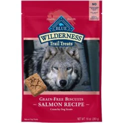 Blue Buffalo Wilderness Adult High Protein Natural Salmon & Wholesome Grains Dry Dog Food & Blue Buffalo Wilderness Trail Treats Grain-Free Salmon Biscuits Dog Treats -Blue Buffalo 796254 PT5. AC SS1800 V1678140285