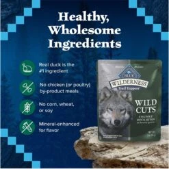 Blue Buffalo Wilderness Trail Toppers Wild Cuts Chunky Duck Bites In Hearty Gravy Grain-Free Dog Food Topper -Blue Buffalo 84134 PT5. AC SS1800 V1646778995