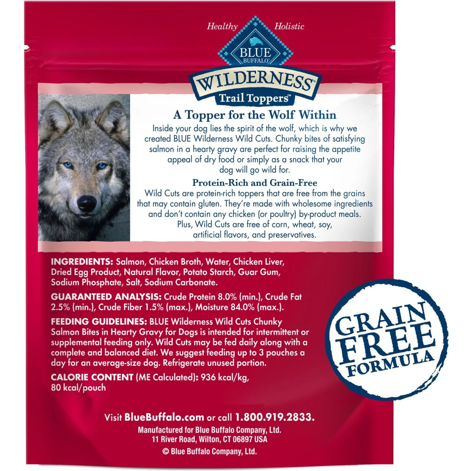 Blue Buffalo Wilderness Trail Toppers Wild Cuts Chunky Salmon Bites In Hearty Gravy Grain-Free Dog Food Topper 2 Blue Buffalo Wilderness Trail Toppers Wild Cuts Chunky Salmon Bites In Hearty Gravy Grain-Free Dog Food Topper - Image 2