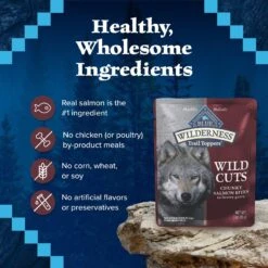 Blue Buffalo Wilderness Trail Toppers Wild Cuts Chunky Salmon Bites In Hearty Gravy Grain-Free Dog Food Topper 12 Blue Buffalo Wilderness Trail Toppers Wild Cuts Chunky Salmon Bites In Hearty Gravy Grain-Free Dog Food Topper -Blue Buffalo 84138 PT5. AC SS1800 V1646790096