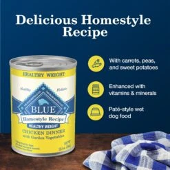 Blue Buffalo Homestyle Recipe Healthy Weight Chicken Dinner With Garden Vegetables & Brown Rice Canned Dog Food -Blue Buffalo 84158 PT3. AC SS1800 V1689283211