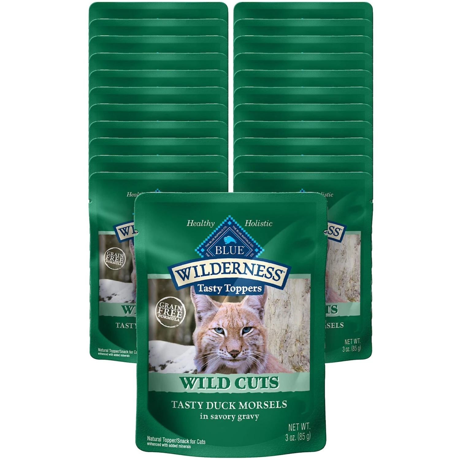 Blue Buffalo Wilderness Tasty Toppers Wild Cuts Tasty Duck Morsels In Savory Gravy Grain-Free Cat Food Topper 1 Blue Buffalo Wilderness Tasty Toppers Wild Cuts Tasty Duck Morsels In Savory Gravy Grain-Free Cat Food Topper