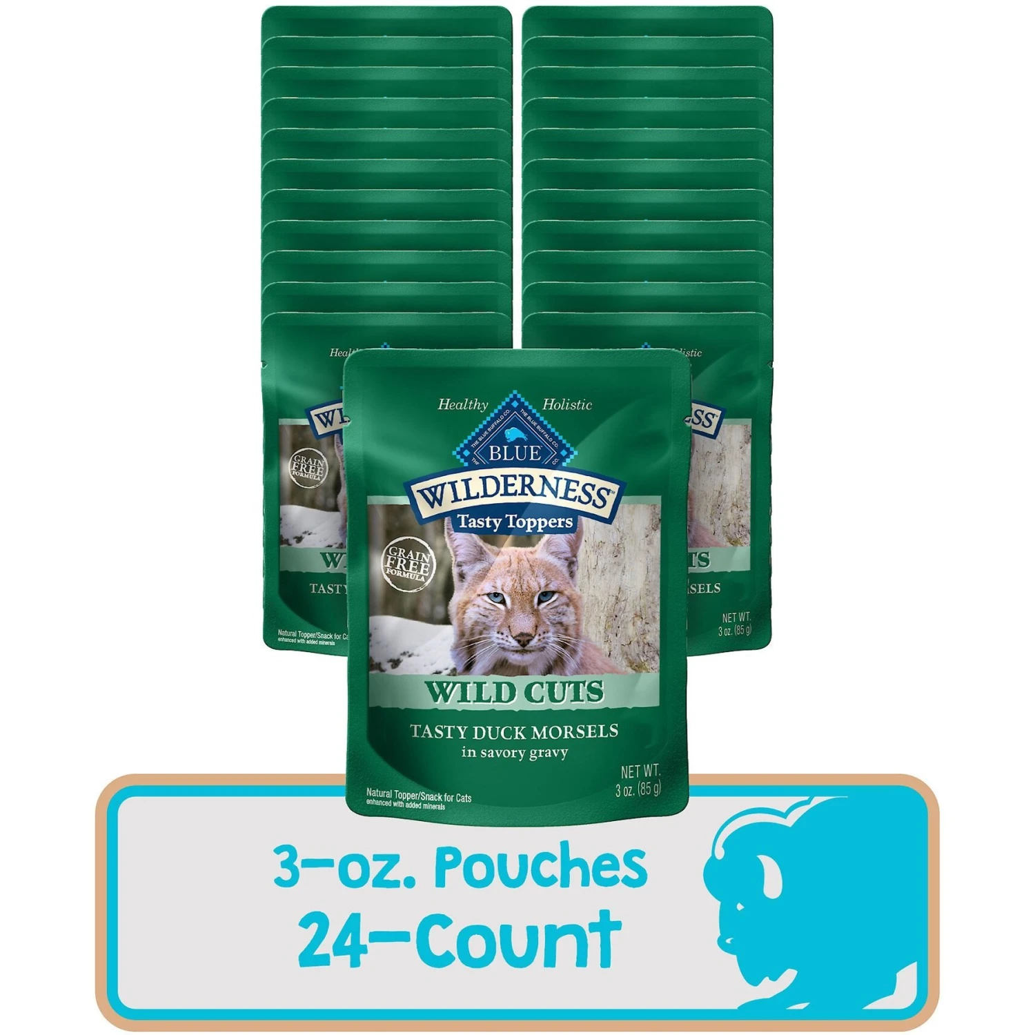 Blue Buffalo Wilderness Tasty Toppers Wild Cuts Tasty Duck Morsels In Savory Gravy Grain-Free Cat Food Topper 2 Blue Buffalo Wilderness Tasty Toppers Wild Cuts Tasty Duck Morsels In Savory Gravy Grain-Free Cat Food Topper - Image 2
