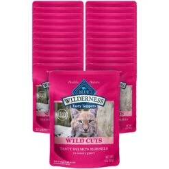 Blue Buffalo Wilderness Tasty Toppers Wild Cuts Tasty Salmon Morsels In Savory Gravy Grain-Free Cat Food Topper