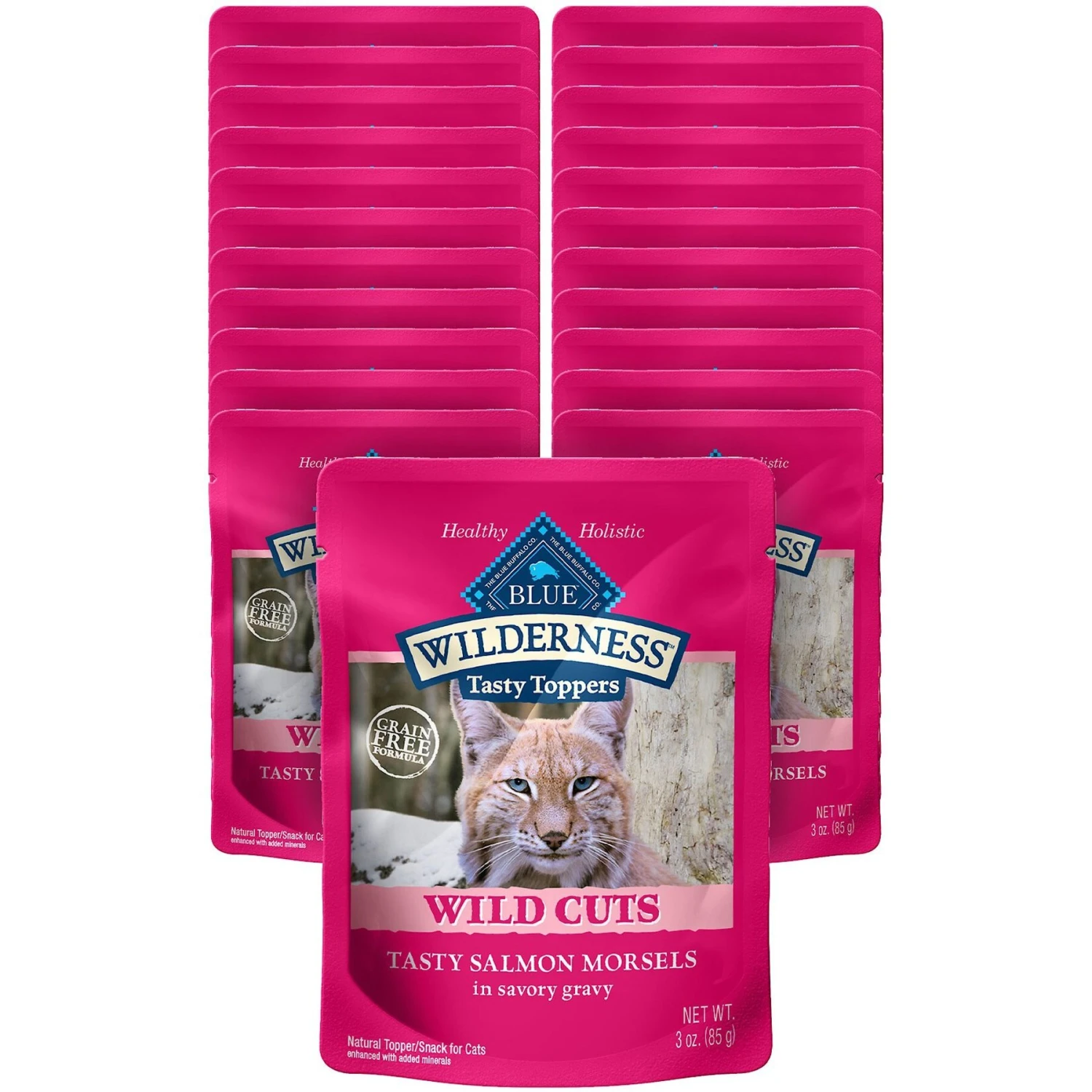 Blue Buffalo Wilderness Tasty Toppers Wild Cuts Tasty Salmon Morsels In Savory Gravy Grain-Free Cat Food Topper 1 Blue Buffalo Wilderness Tasty Toppers Wild Cuts Tasty Salmon Morsels In Savory Gravy Grain-Free Cat Food Topper