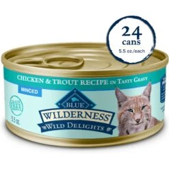 Blue Buffalo Wilderness Wild Delights Minced Chicken & Trout In Tasty Gravy Grain-Free Canned Cat Food