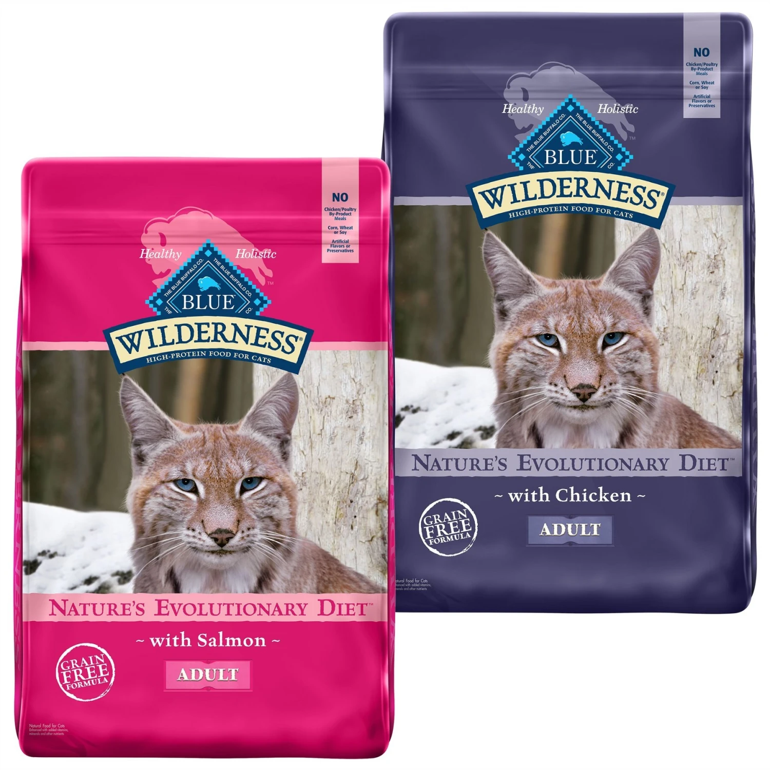 Blue Buffalo Wilderness Chicken Recipe Grain-Free Dry Cat Food & Blue Buffalo Wilderness Salmon Recipe Grain-Free Dry Cat Food 1 Blue Buffalo Wilderness Chicken Recipe Grain-Free Dry Cat Food & Blue Buffalo Wilderness Salmon Recipe Grain-Free Dry Cat Food