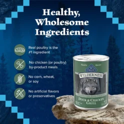 Blue Buffalo Wilderness Duck & Chicken Grill Grain-Free Canned Dog Food -Blue Buffalo 85742 PT5. AC SS1800 V1604366511