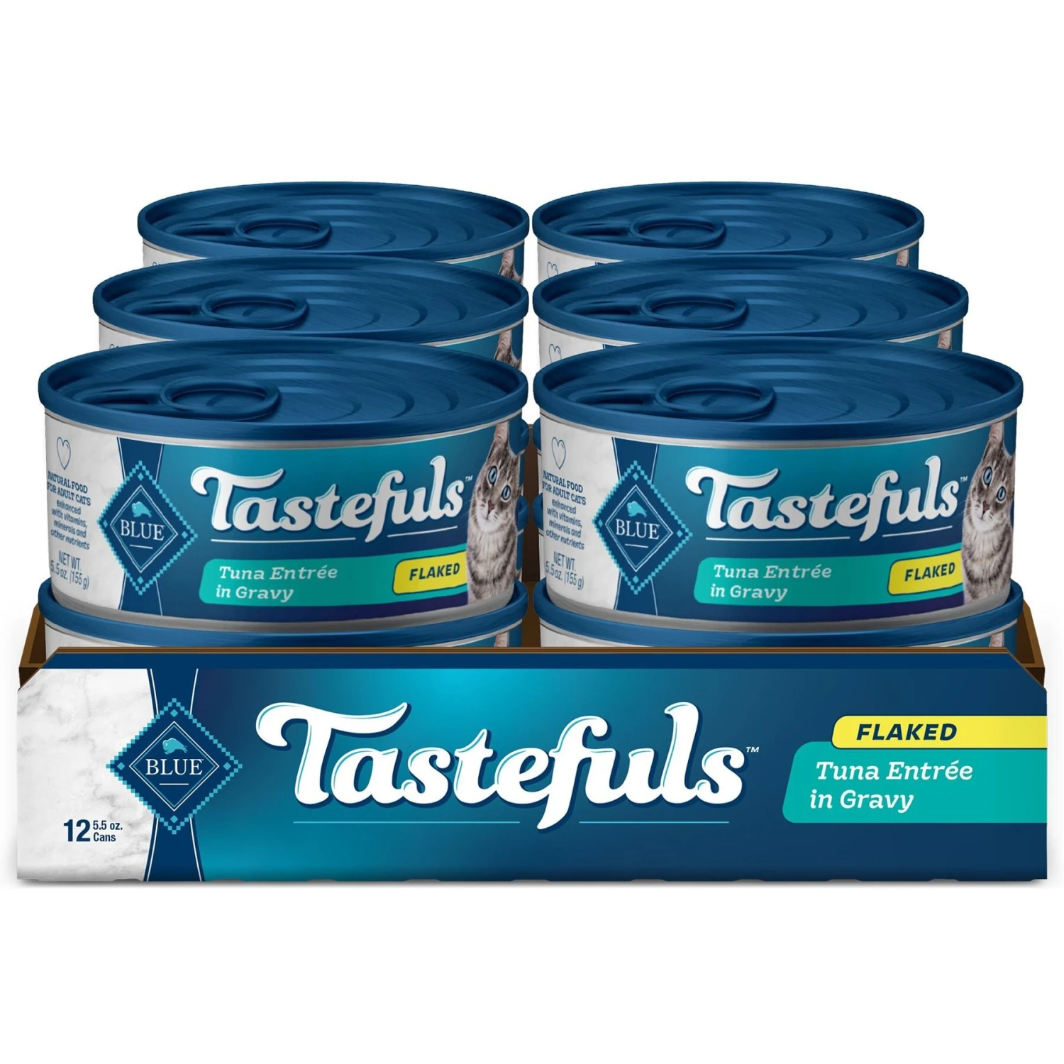 Blue Buffalo Tastefuls Natural Flaked Tuna Entree In Gravy Wet Cat Food, 5.5-oz Can, Case Of 12 1 Blue Buffalo Tastefuls Natural Flaked Tuna Entree In Gravy Wet Cat Food, 5.5-oz Can, Case Of 12