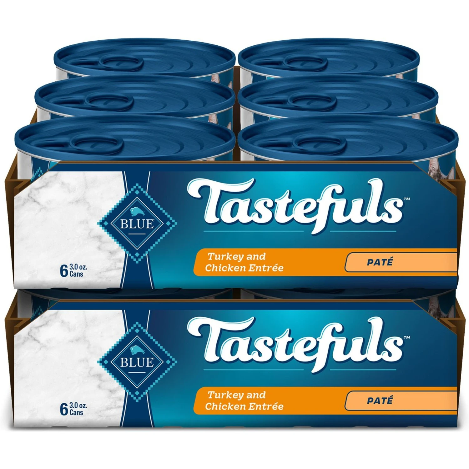 Blue Buffalo Tastefuls Natural Pate Turkey & Chicken Entree Wet Cat Food, 3-oz Can, Case Of 12 1 Blue Buffalo Tastefuls Natural Pate Turkey & Chicken Entree Wet Cat Food, 3-oz Can, Case Of 12