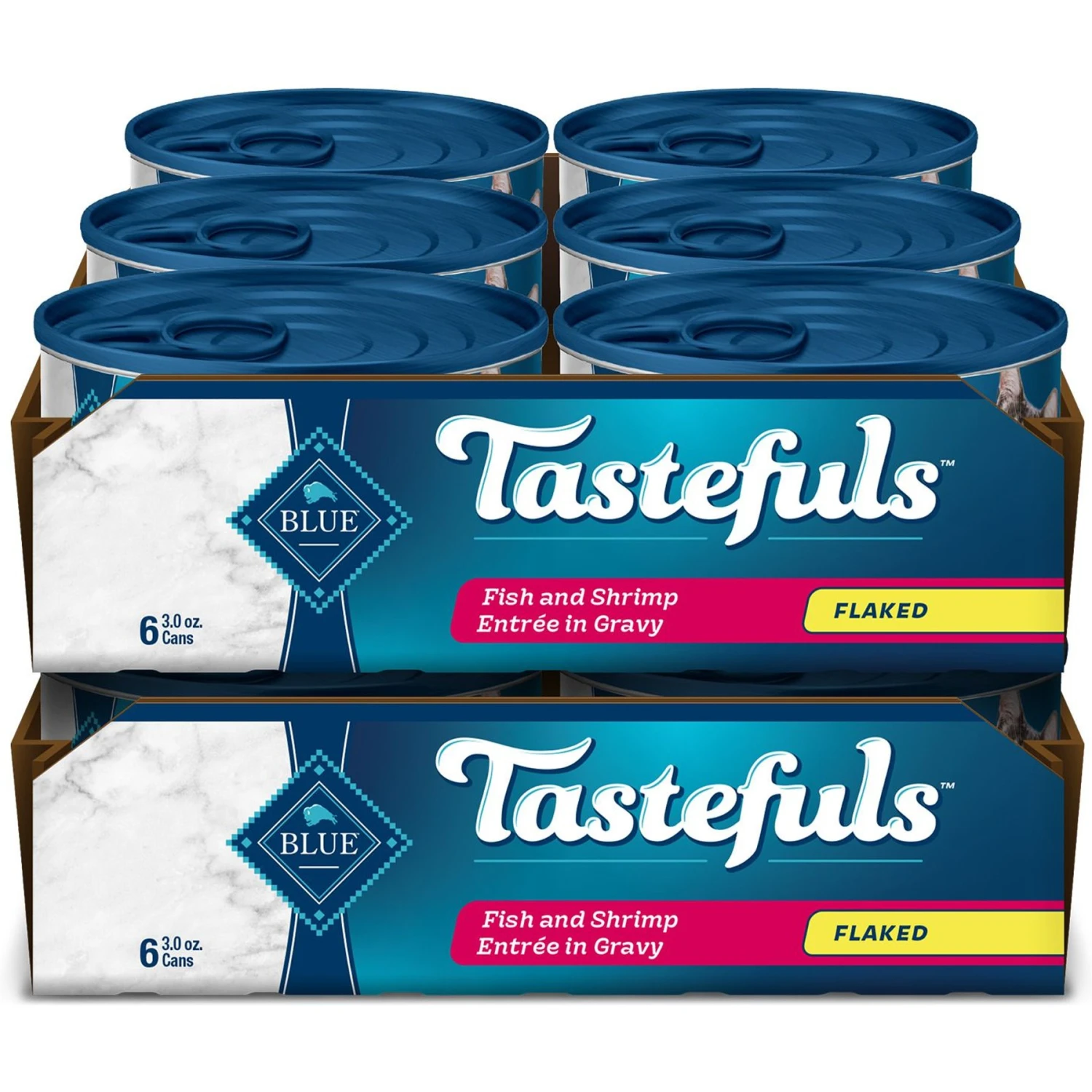 Blue Buffalo Tastefuls Natural Flaked Wet Fish & Shrimp Entree In Gravy Cat Food, 3-oz Can, Case Of 12 1 Blue Buffalo Tastefuls Natural Flaked Wet Fish & Shrimp Entree In Gravy Cat Food, 3-oz Can, Case Of 12